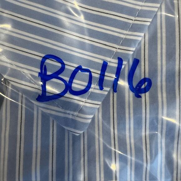 COS Oversized Striped Shirt Button Front and Sides Collar Blue Women's Size 12 - Picture 12 of 12